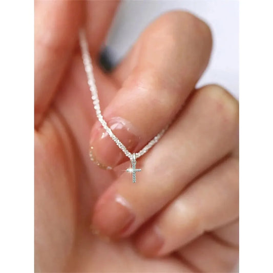 1 PCs Simple Ins Cauliflower Chain Sparkling Cross Collarbone Chain Full Star Collar Choker Necklace